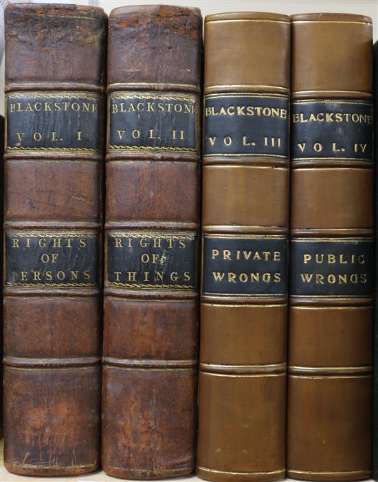Blackstone, William, Sir - Commentaries on the Laws of England, 12th edition, 4 vols, 8vo, calf,